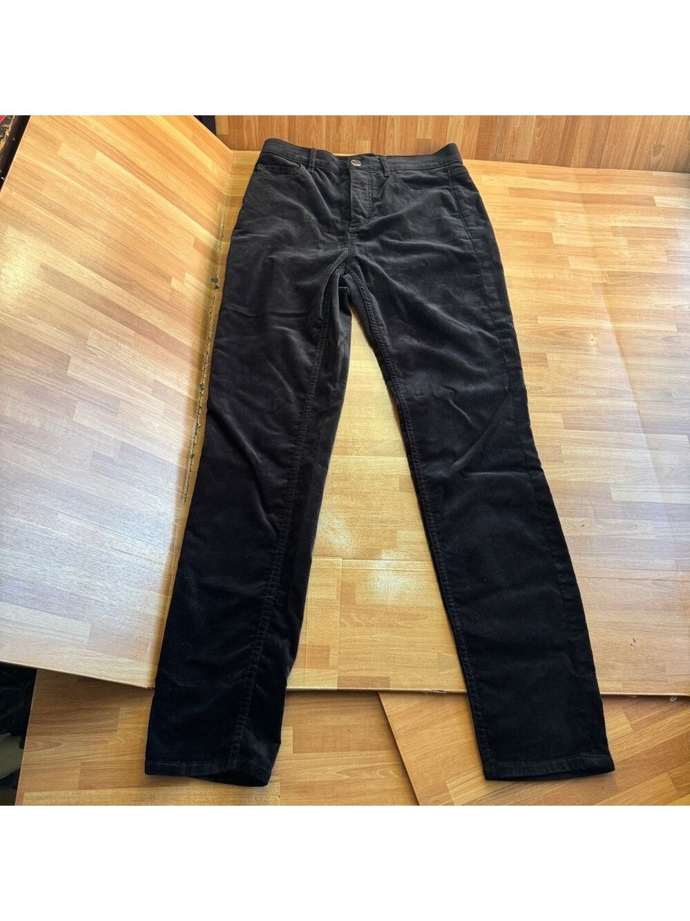 Loft skinny black velvet pants size XS